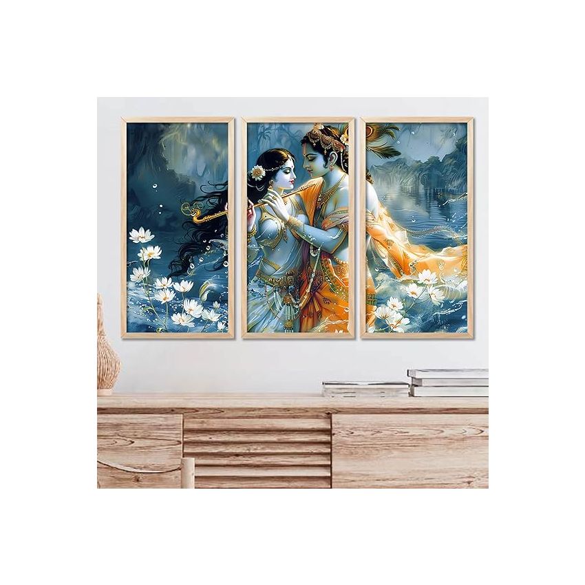 kotart - Painting for wall Hanging | Traditional Indian Art Pichwai Wall Décor Paintings | Indian Art Pichwai Wall Décor Paintings For Home Décor Living Room Bedroom Set of 3 (10X19 INCH, D)