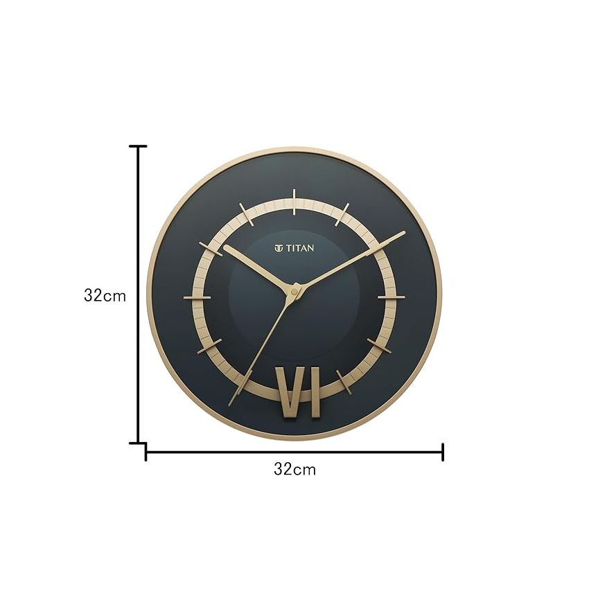 Titan Taper Series Wall Clock - Mettalic Blue - W0087Pa02 - Analog, Plastic