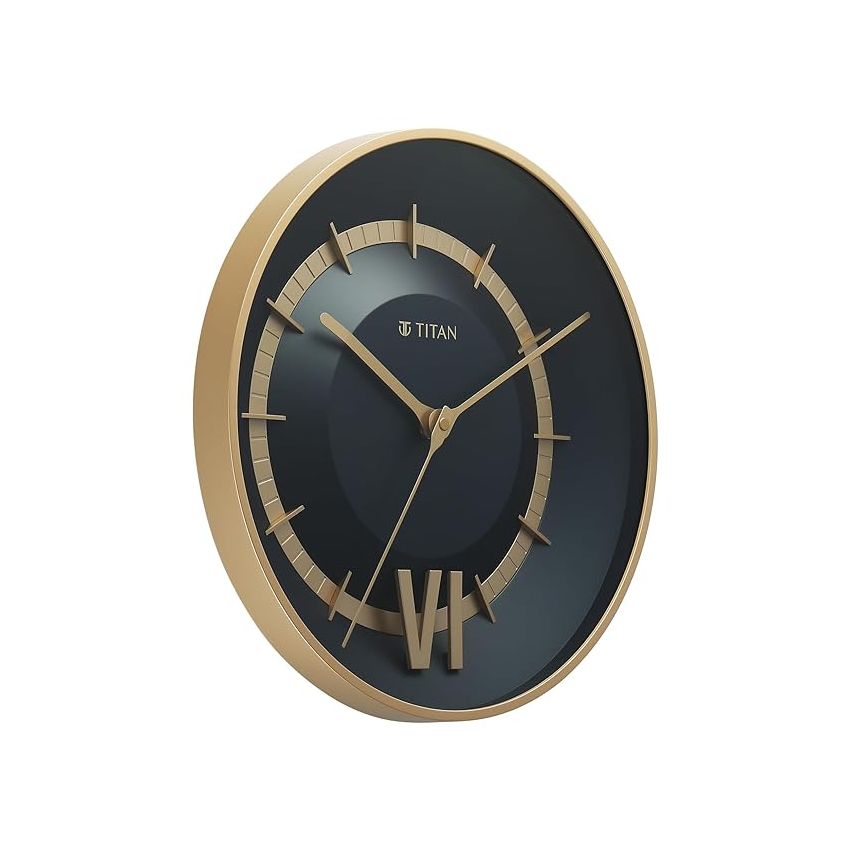 Titan Taper Series Wall Clock - Mettalic Blue - W0087Pa02 - Analog, Plastic