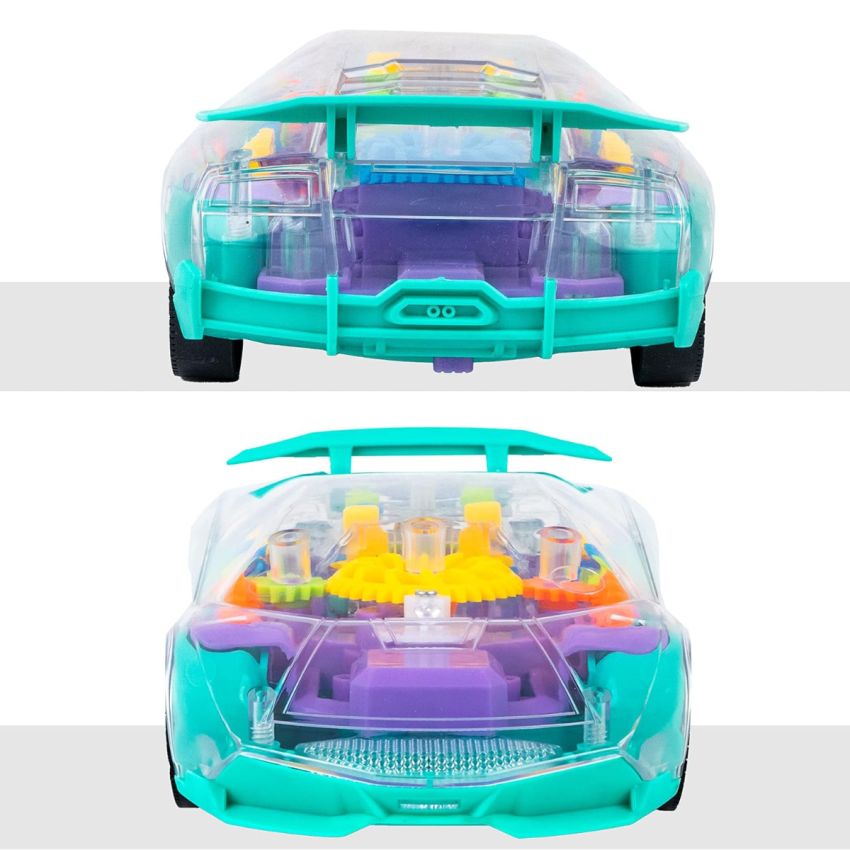 Cable World® 3D Car with 360 Degree Rotation, Gear Simulation Mechanical Car, Sound & Light Toys for Kids Boys & Girls (Multi Color) (Multi Design)
