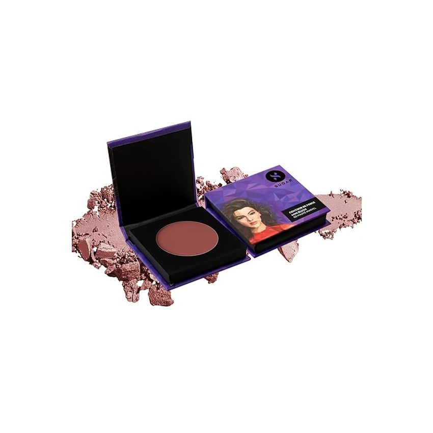 SUGAR Cosmetics Contour De Force Mini Blush for Face | Face Blusher for Face Makeup | Smooth Texture | Matte & Blendable | Paraben & Cruelty Free | 4gm | Mauve Marvel (Plum Blush)
