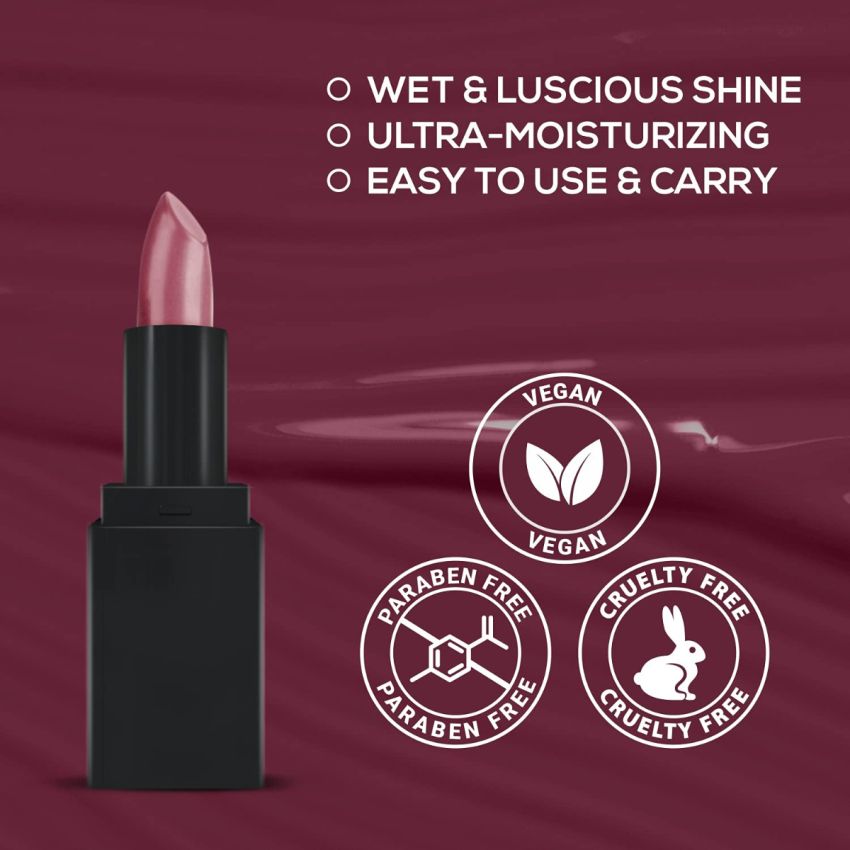 RENEE Creme Mini Lipstick Pout In Plum 1.65gm| Long Lasting Creamy Finish| Enriched with Jojoba Oil, Keeps Lips Hydrated & Nourished| Travel Friendly