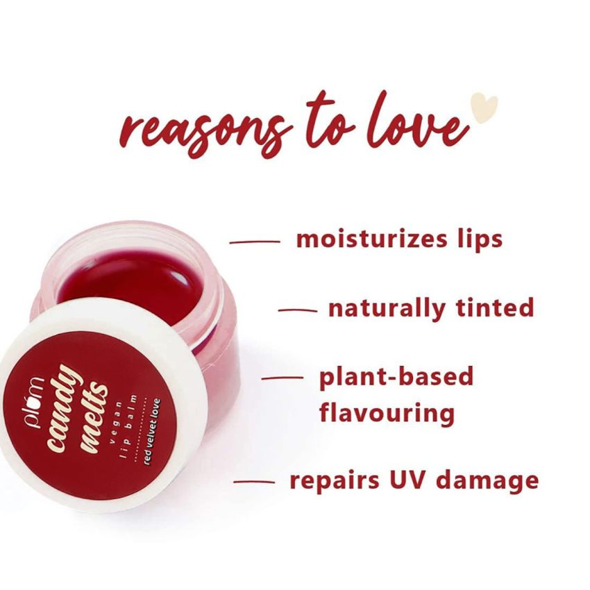 Plum Candy Melts Vegan Lip Balm | Red Velvet Love, 1 Count