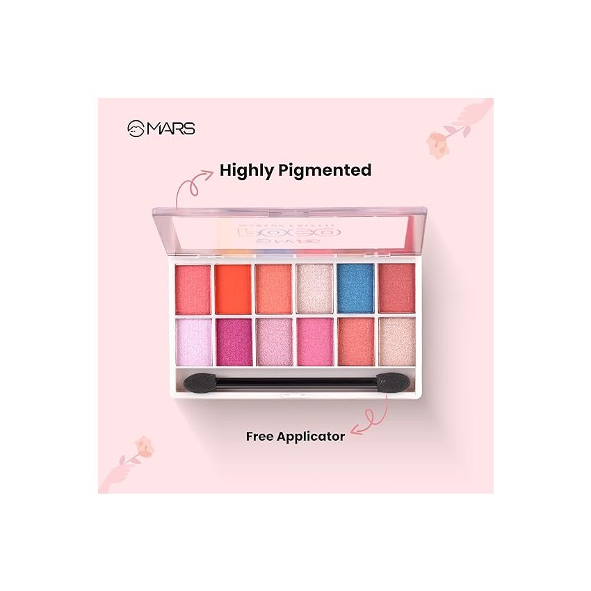 MARS Poco Face Makeup and eyeshadow Palette with Slider Case | Free Applicator | Long Wearing | Highly Pigmented and Easy to Blend | 21 Shades 01-Multicolor (20g)