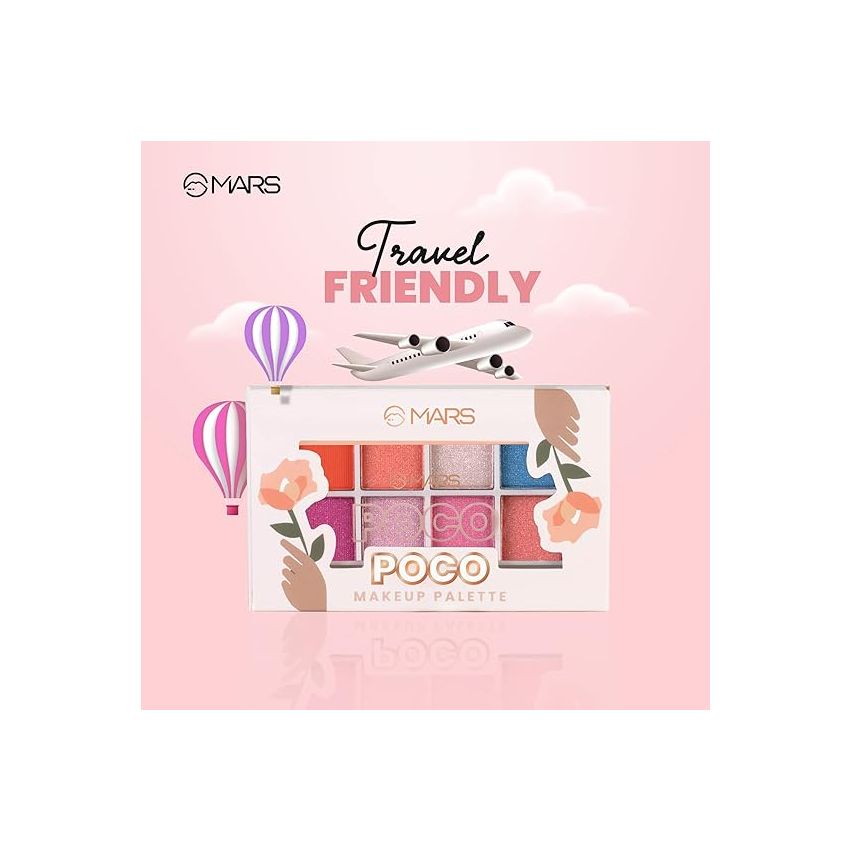 MARS Poco Face Makeup and eyeshadow Palette with Slider Case | Free Applicator | Long Wearing | Highly Pigmented and Easy to Blend | 21 Shades 01-Multicolor (20g)