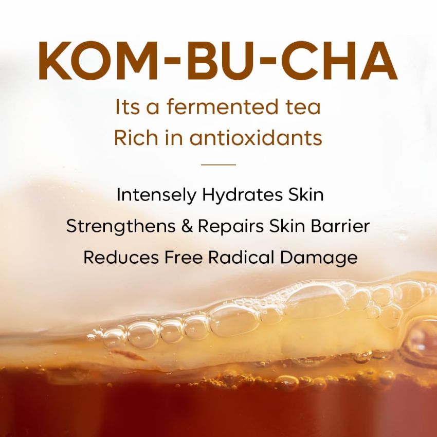 mCaffeine Kombucha Hydra Repair Face Serum with Hyaluronic & Polyglutamic Acid | Repairs Skin Barrier from Day 1, Hydrates & Soothes Skin | Antioxidant-Rich Serum for Women & Men - 20ml