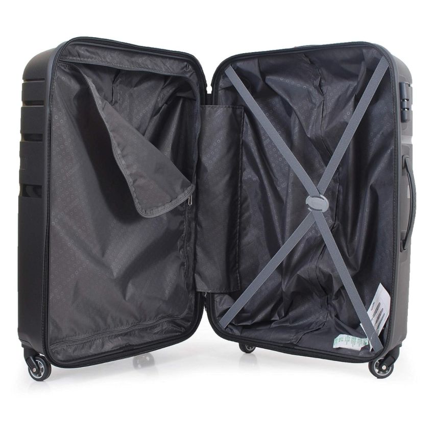 American Tourister Trolley Bag for Travel | Upland Spinner 79 Cms Polypropylene Hardsided Large Check-in Luggage Bag | Suitcase for Travel | Trolley Bag for Travelling, Black
