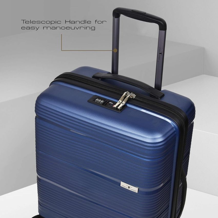 URBAN FOREST Phoenix Metalic Blue Polypropylene Hard-Sided 67cm and 78cm Check-in Trolley Luggage Set