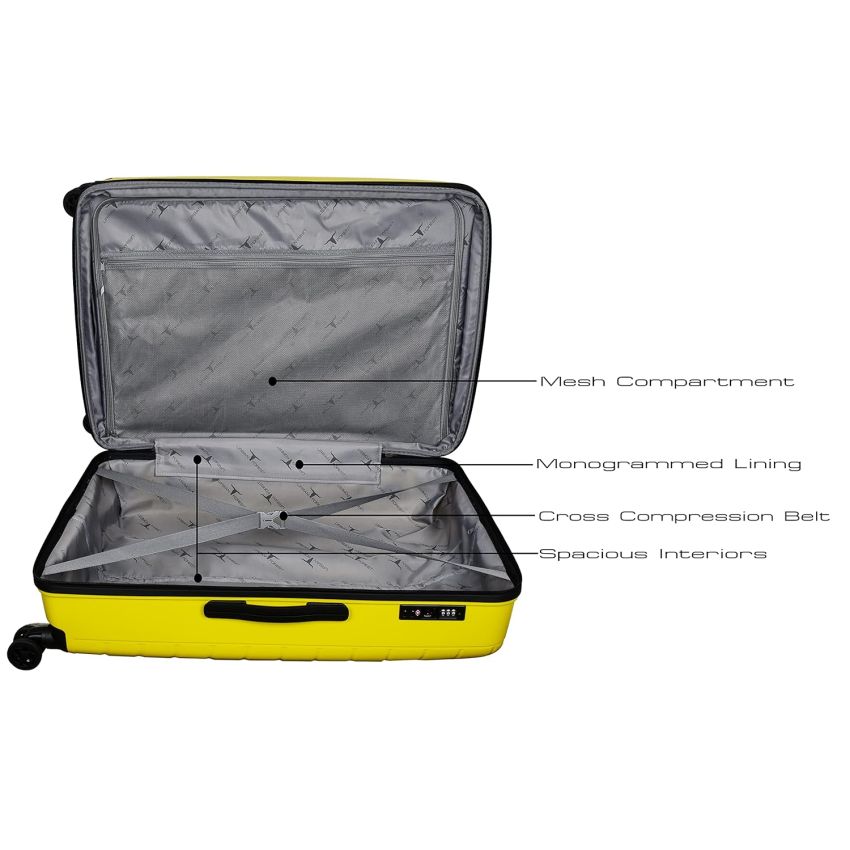 URBAN FOREST Octans Yellow Polypropylene Hard-Sided 78cm Check-in Trolley Luggage