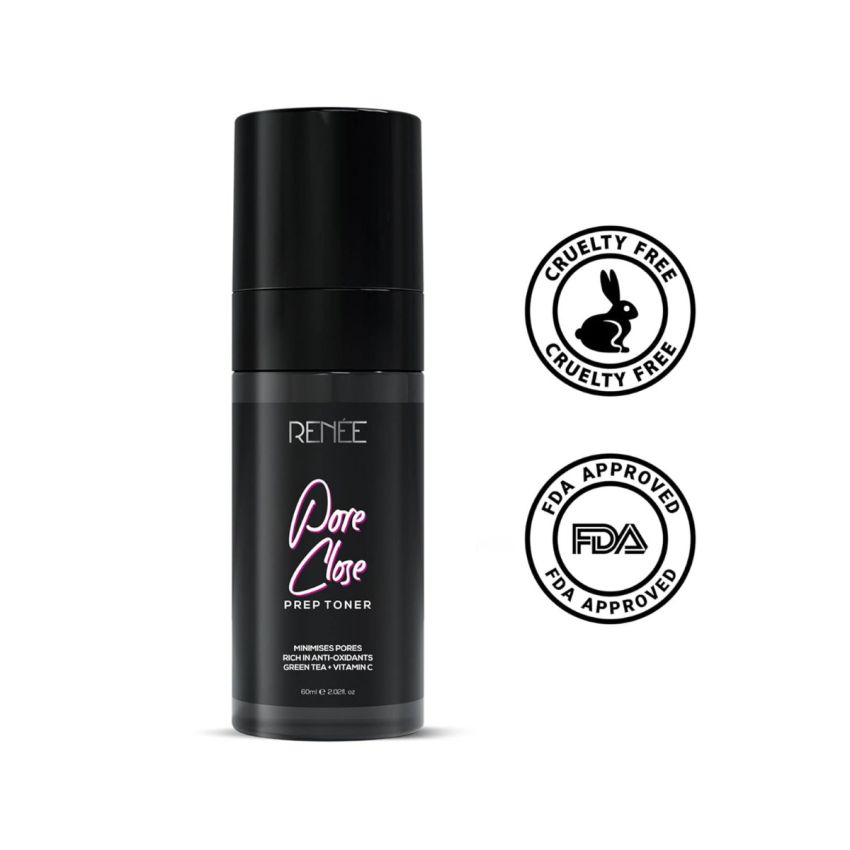 RENEE Pore Close Prep Toner, Minimize Pores, Fine Lines | Reduces Redness, Soothes & Hydrates Facial Skin, 60ml