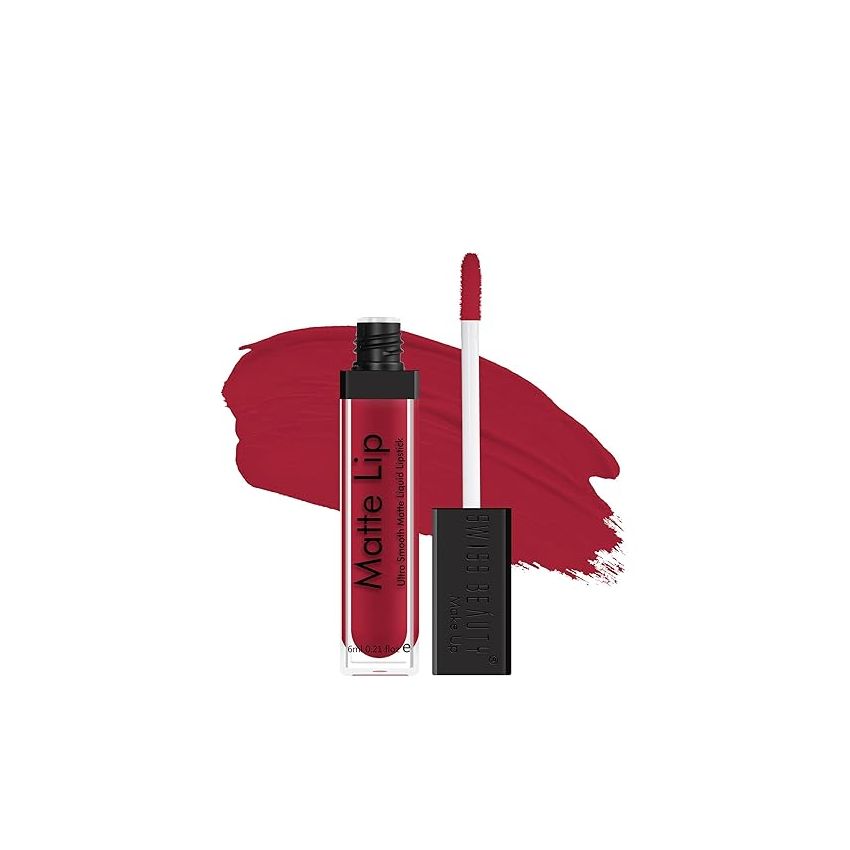 Swiss Beauty Ultra Smooth Matte Lip Liquid Lipstick, Smooth Lip Color, Weightless Finish, Silky Matte Finish, Shade- Pure Red, 6ml