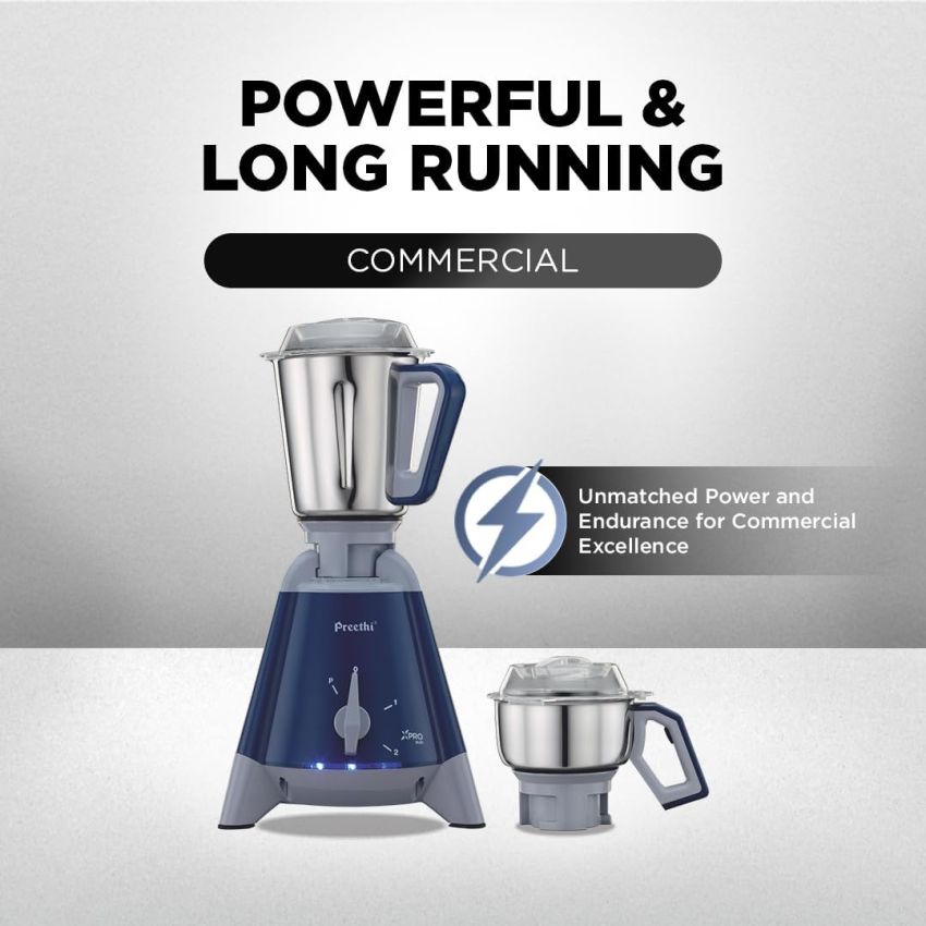 Preethi Xpro Duo MG 198 1300-Watt Mixer Grinder Deep Blue