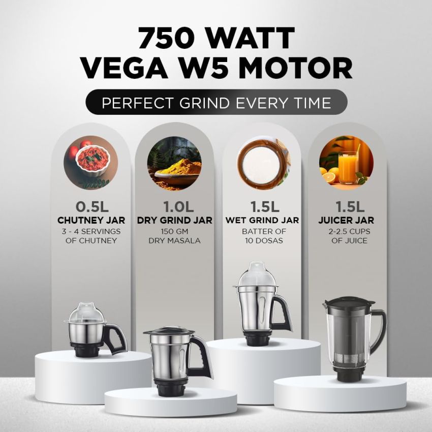 Preethi Steel Supreme MG 208 750Watt Mixer Grinder Silver/Black
