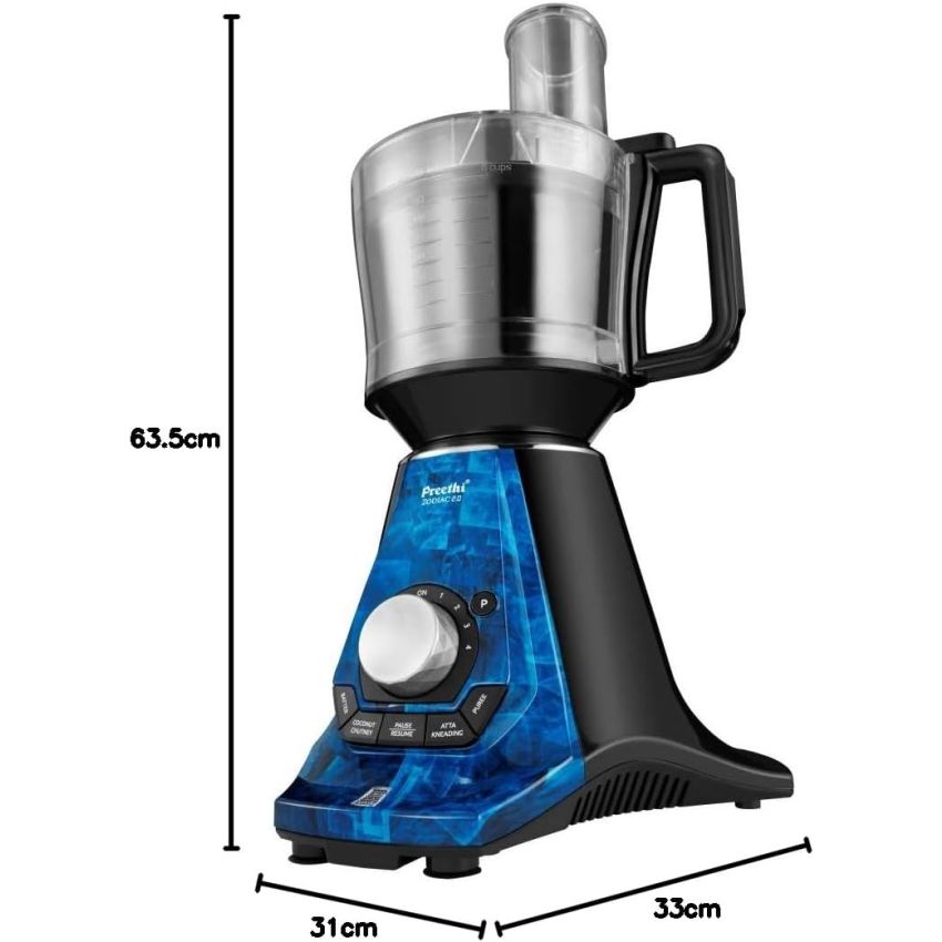Preethi Zodiac 2.0 MG235 Mixer Grinder, 750 Watt with 4 jars Black
