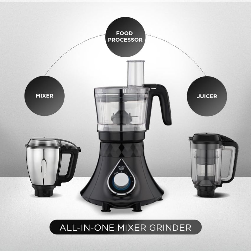 Preethi Zodiac Cosmo MG 236 Mixer Grinder+ Food Processor 750 Watt 5 Jars Black