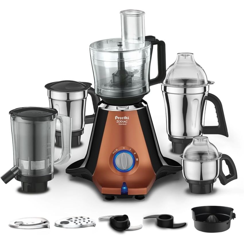 Preethi Zodiac Stardust Mixer Grinder 5 Jars 750 Watt Black/Copper MG 265