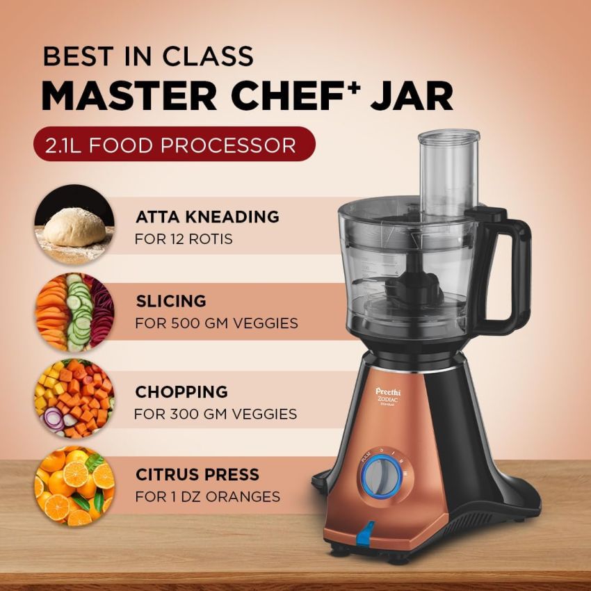 Preethi Zodiac Stardust Mixer Grinder 5 Jars 750 Watt Black/Copper MG 265