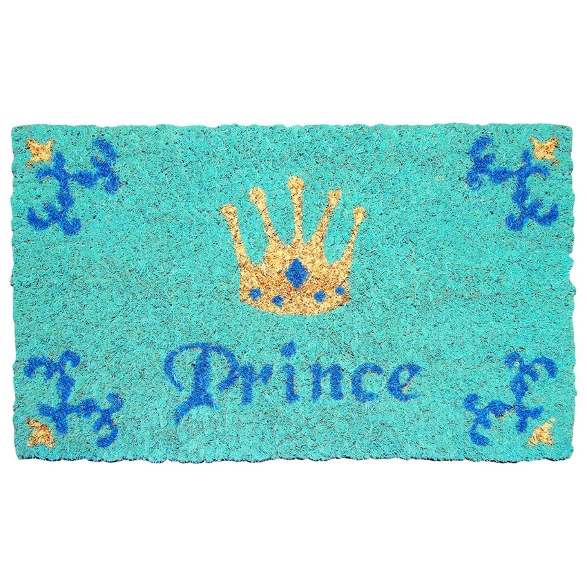 Onlymat Natural Coir Prince Printed Anti-Slip Doormat for Indoor, Outdoor, Patio, Home, Weatherproof, Large and Thick (75cm x 45cm)