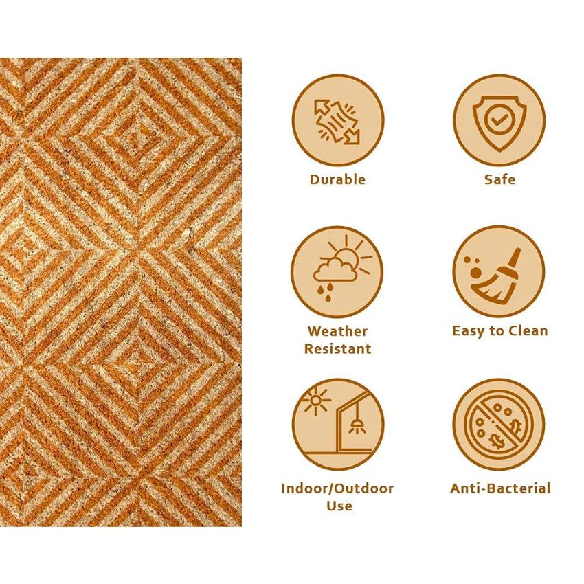Onlymat Printed Door Mat (Brown, Coir, 75 X 1.5 X 45 Cm)
