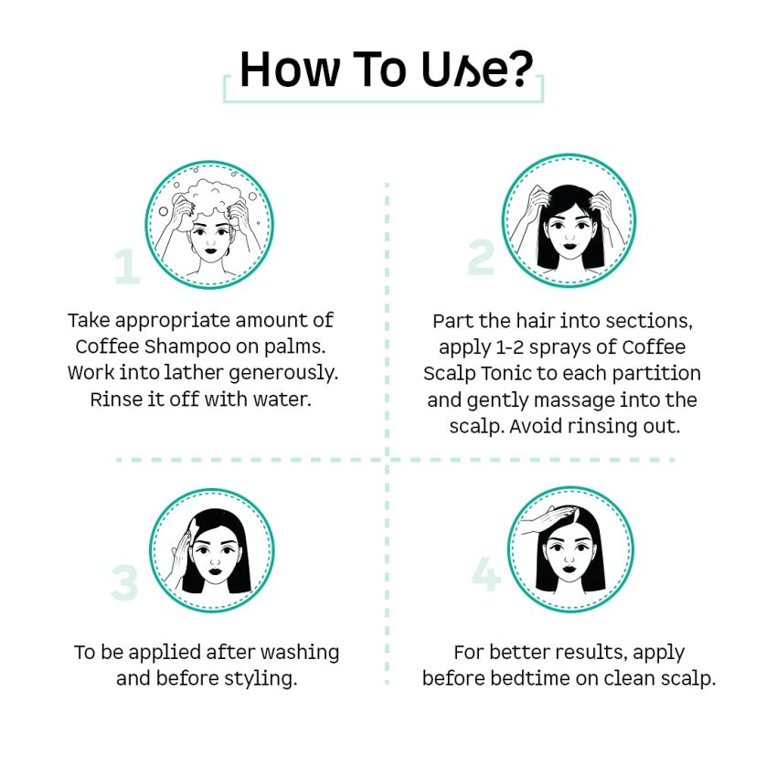 mCaffeine Coffee Hair Boost & Hair Fall Control Kit | Shampoo & Scalp Tonic with Pro-vitamin B5 & Proteins | Sulphate, Paraben & Mineral Oil Free | For Men & Women