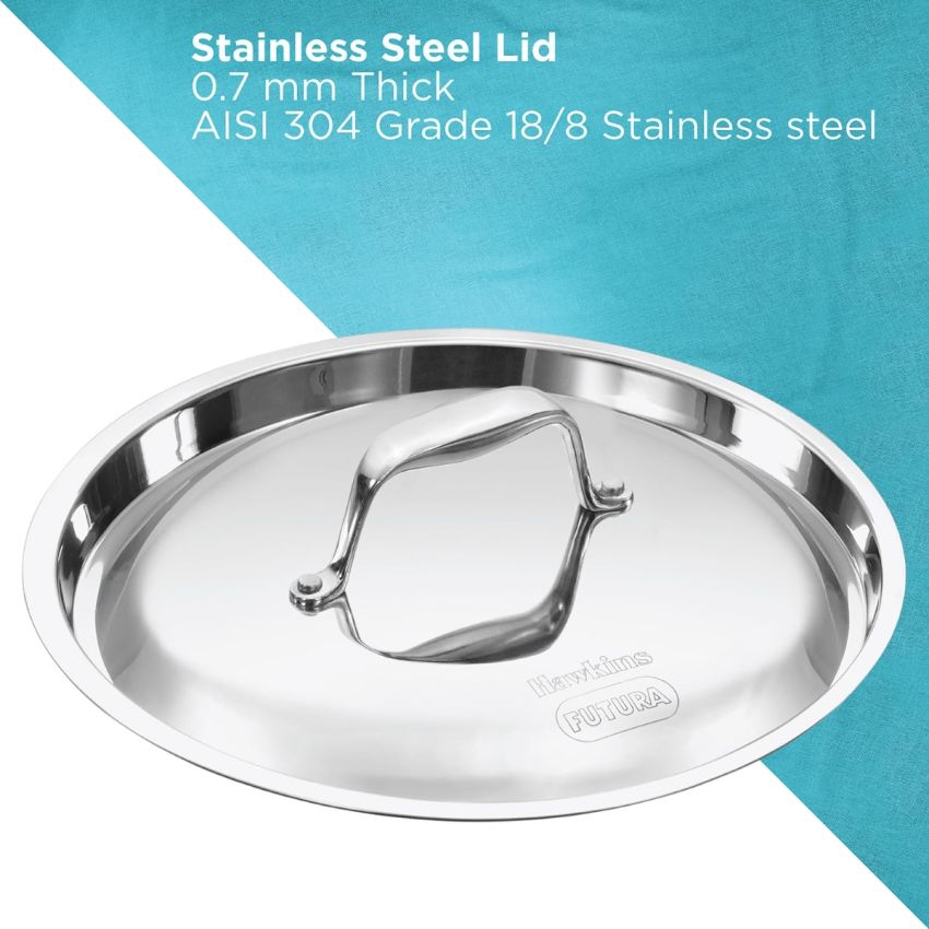 Hawkins Pro 2.5 Litre Sauce Pan, Triply Sauce Pan with Stainless Steel Handle and Stainless Steel Lid, Silver (PSSP25S)