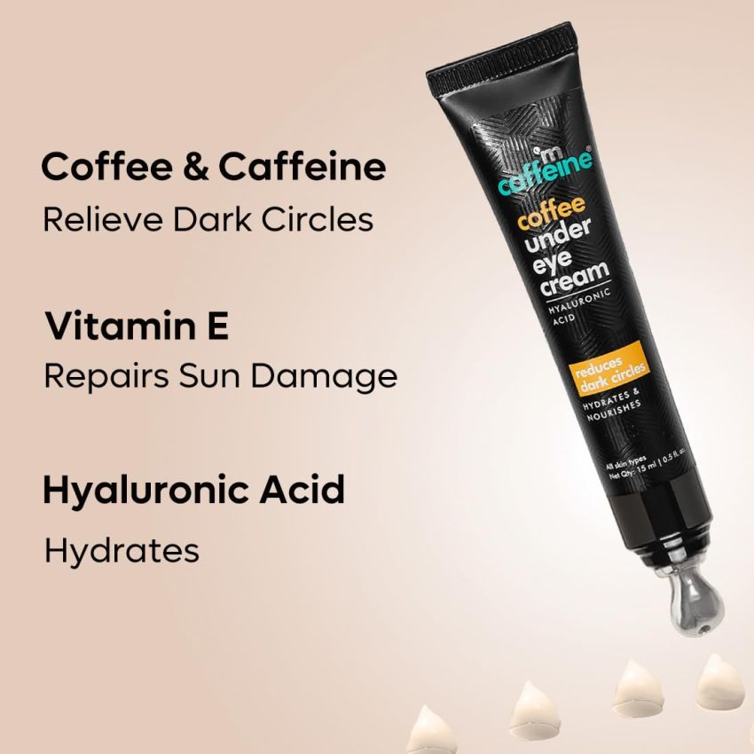 mCaffeine Caffeine Under Eye Cream Gel For Dark Circles, Fine Lines & Wrinkles (Pack of 2) | 94% Users Saw Reduced Dark Circles | Value Pack