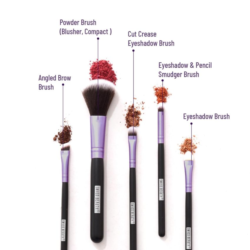 Swiss Beauty Makeup Brushes Set, Makeup Accessory, Purple, 100G