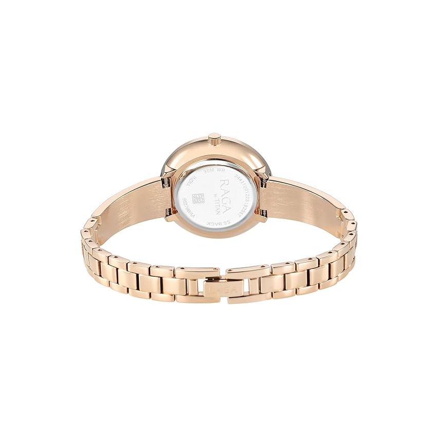 Titan Raga Showstopper Quartz Analog Purple Dial Metal Strap Watch for Women-95276WM01/NT95276WM01