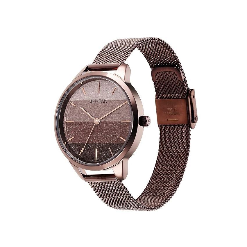 Titan Purple Glam It Up Multicoloured Dial Women Watch with Stainless Steel Strap-NS2664QM01/NT2664QM01