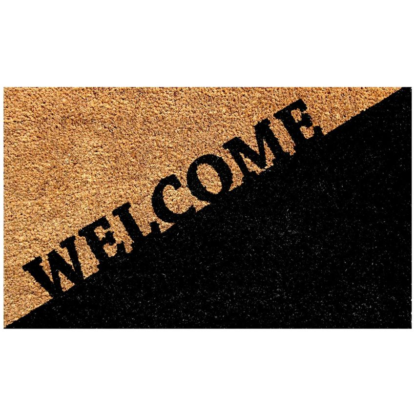 Onlymat Welcome Dual Theme Printed Anti-Slip Rectangular Doormat Entryway Rug Natural Coir Material with PVC Backing for Outdoor Entrance Home Multipurpose Mats Floor Door Hall Drawing Room Living Room (75cm x 45cm)