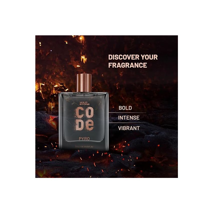 WILD STONE CODE Pyro Eau De Parfum For Men, 100Ml|Bold, Intense & Vibrant Fragrance| Luxury Men Perfume With Long Lasting Aroma, Scented, Spray
