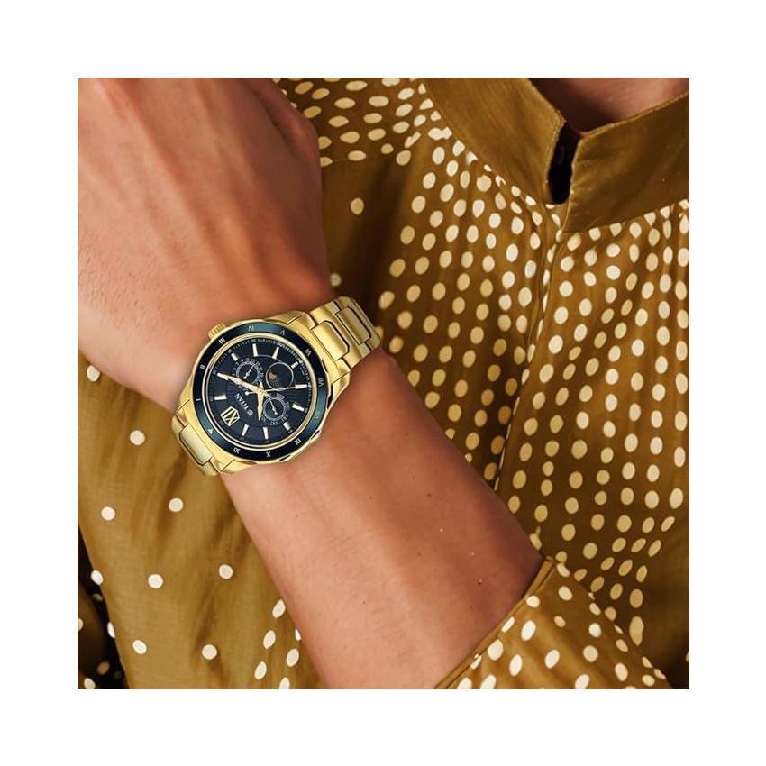 Titan Regalia Premium Green Dial Quartz Multifunction Stainless Steel Strap Watch for Men-1688KM05/NT1688KM05