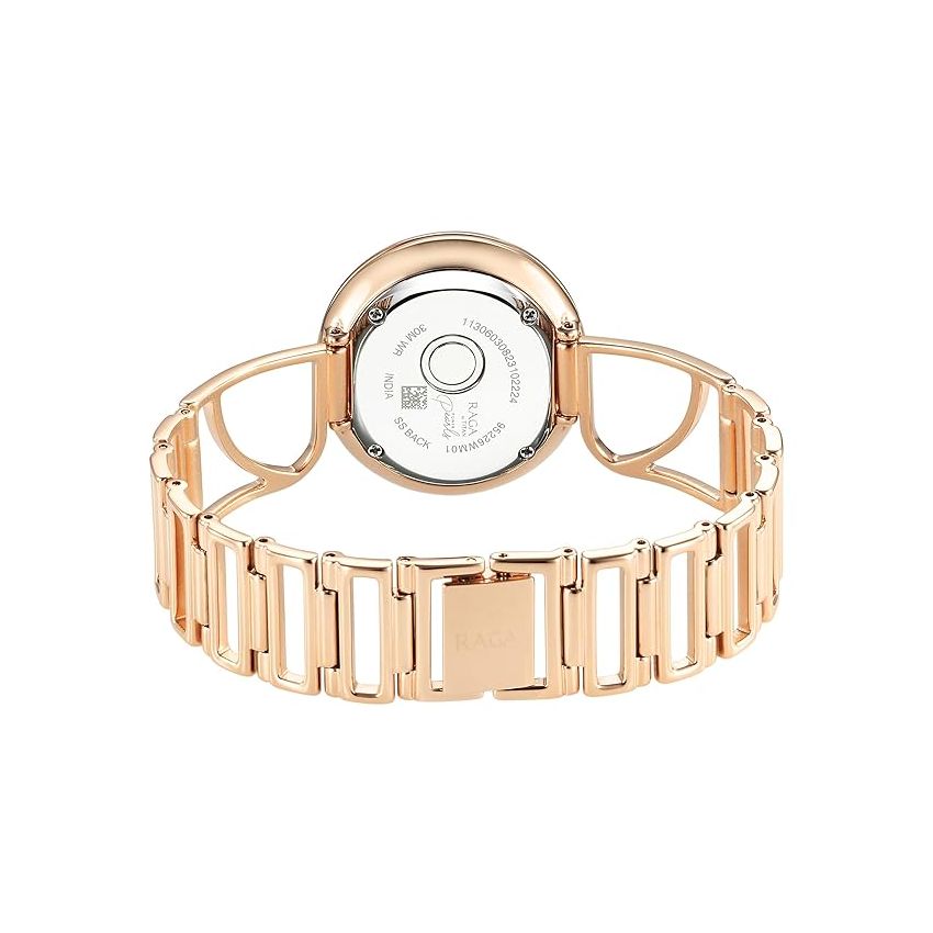 Titan Raga Power Pearls Quartz Analog Mother of Pearl Dial Metal Strap Watch for Women-NS95226WM01F/NT95226WM01F