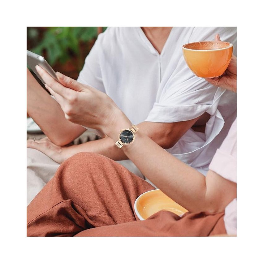 Titan Raga Viva Anthracite Dial Women Analog Rose Gold Watch With Metal Strap-NS2608WM02