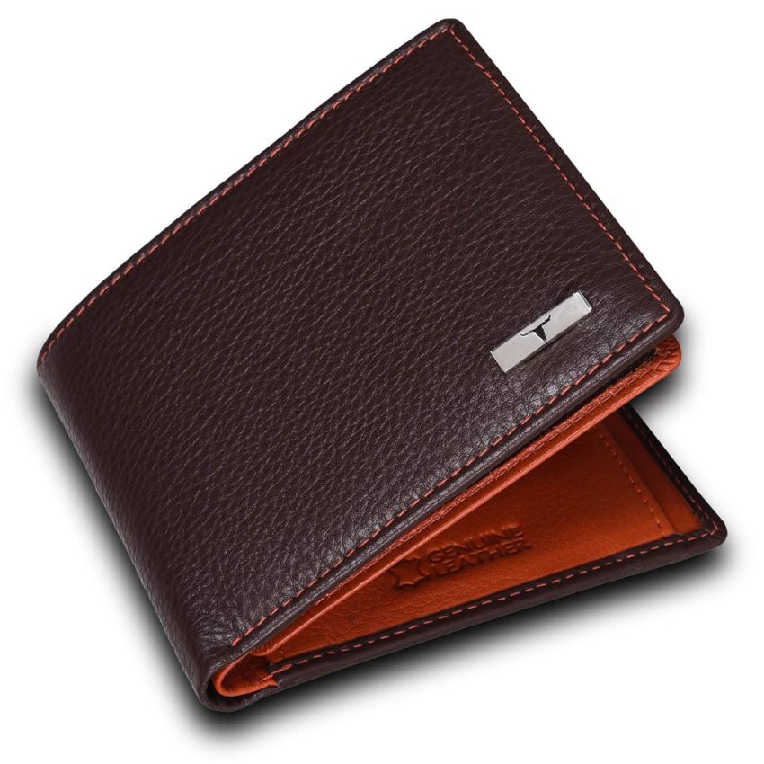 URBAN FOREST Rakhi Gift Hamper for Brother - Classic Brown Men's Leather Wallet, Black Keyring and Rakhi Combo Gift Set for Brother - 4560