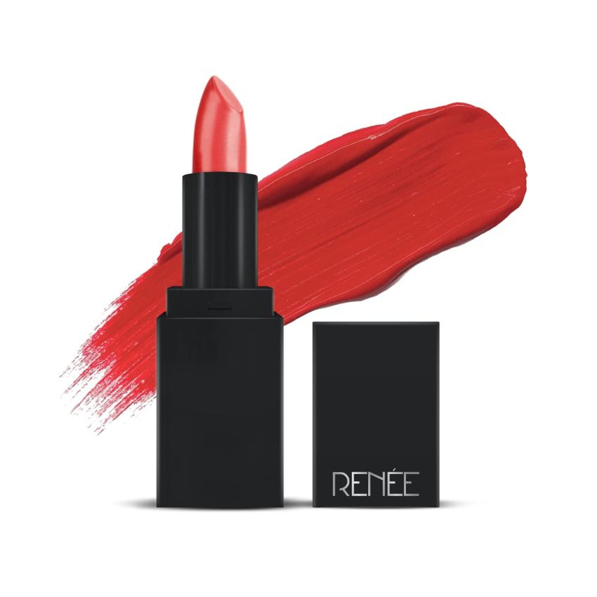 RENEE Creme Mini Lipstick Red Raven 1.65gm| Long Lasting Creamy Finish| Enriched with Jojoba Oil, Keeps Lips Hydrated & Nourished| Travel Friendly