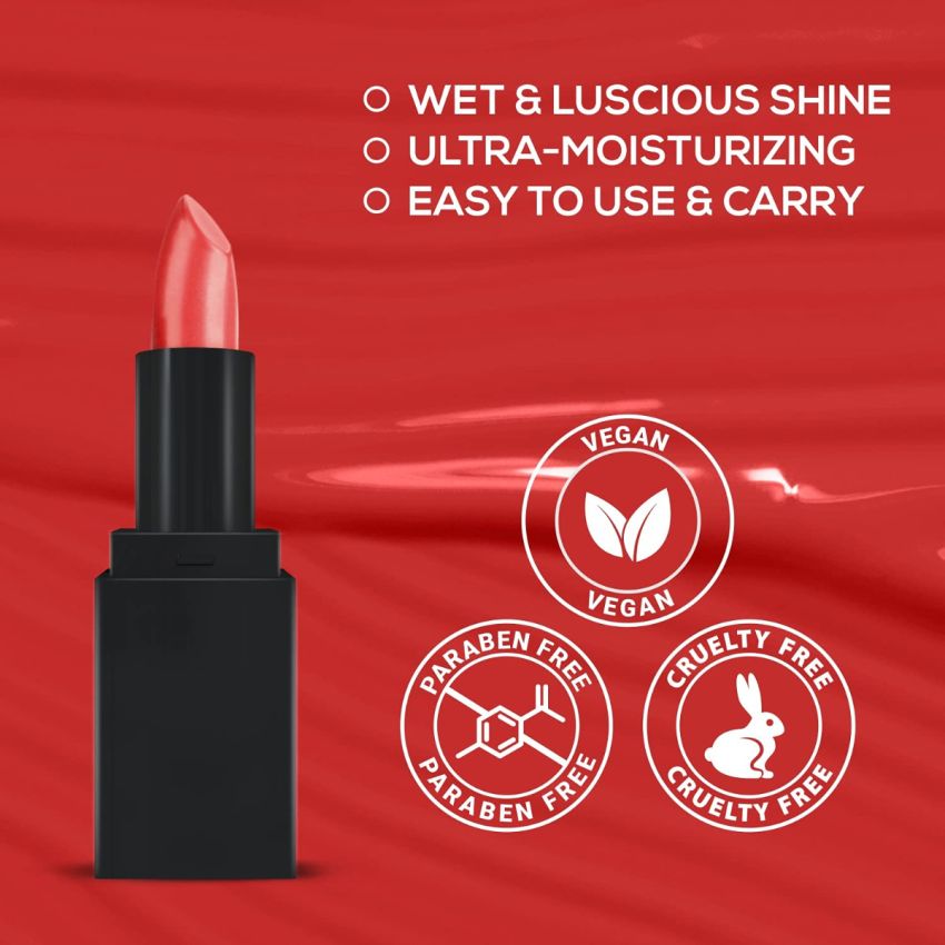 RENEE Creme Mini Lipstick Red Raven 1.65gm| Long Lasting Creamy Finish| Enriched with Jojoba Oil, Keeps Lips Hydrated & Nourished| Travel Friendly