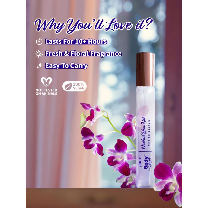 Plum BodyLovin' Orchid-You-Not Perfume | Long Lasting & Premium Fresh Floral Fragrance | Luxury Perfume For Women | Red Apple, Freesia & Musk Notes | Travel-Friendly | High On Fun (15 ml)