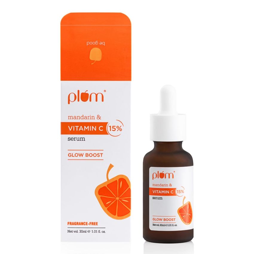 Plum 15% Vitamin C Serum for Glowing Skin | for Oily, Dry & Combination Skin | Reduce Pigmentation & Dark Spot |with Mandarin | Non-Irritating, Hydrating & Soothing | Face Serum for Men & Women | 30ml