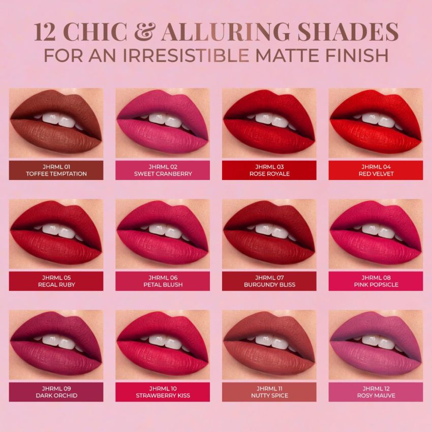 Just Herbs Relaxed Matte Liquid Lipstick Lip colour for Women, Nourishing & Long Lasting Lipsticks 4 ml