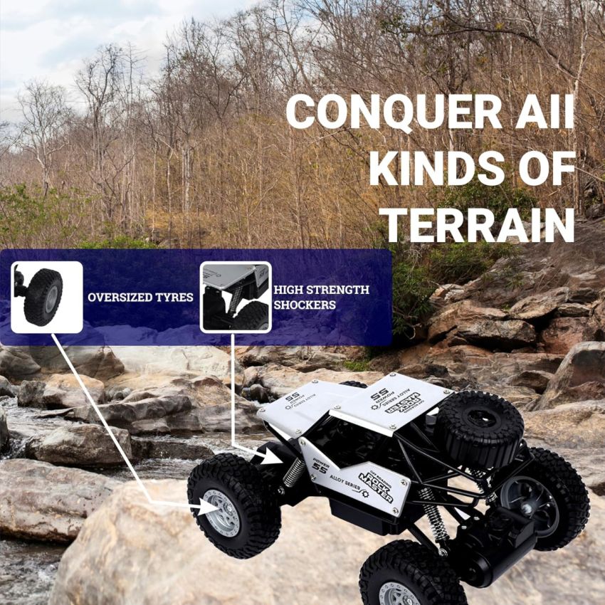Cable World® Remote Control Rock Crawler, 5 Function High Speed 1:18 Rc Car Toys for Boys 2Wd Off Road Vehicle Toy Cars for Kids Monster Truck Rock Climbing Car Toy for Kids,(Black)