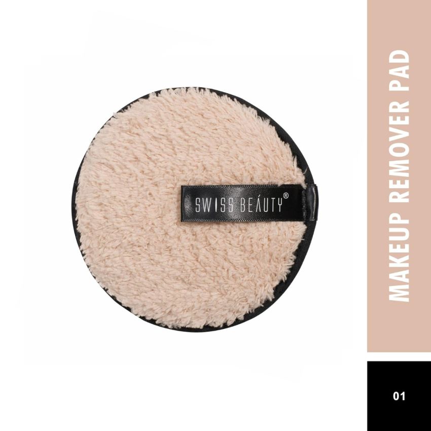 Swiss Beauty Soft & Gentle Cleansing Reusable Makeup Remover Pad| Easily Removes Stubborn Face & Eye Makeup | Pack of 1 | 8gm | Shade-1