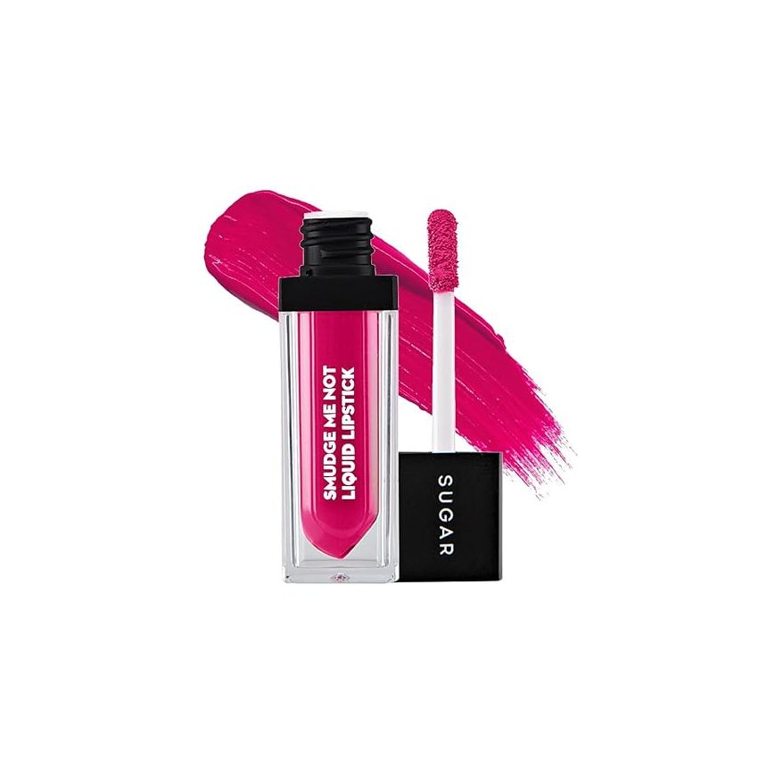 SUGAR Cosmetics Smudge Me Not Matte Liquid Lipstick | Lasts Upto 12 hrs | Transferproof & Waterproof | 4.5ml - 07 Rethink Pink (Fuchsia)