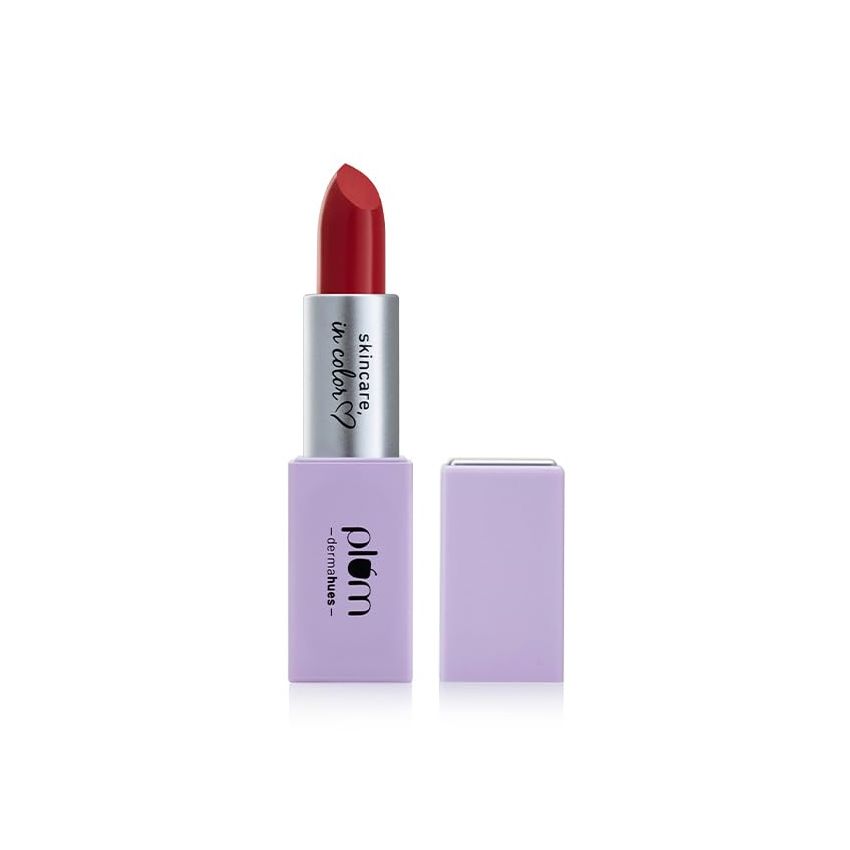 Plum Velvet Haze Matte Lipstick with SPF 30 | Powder Matte Finish | Highly Pigmented | With Ceramides | 08 Retro Ruby