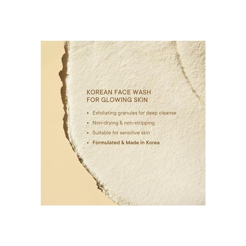 Quench Rice Water Gentle Exfoliation Cream Face Wash | Korean Face Wash for Glowing Skin | Brightens & Hydrates Skin with Aloe Vera & Vitamin E | Made in Korea (100ml)