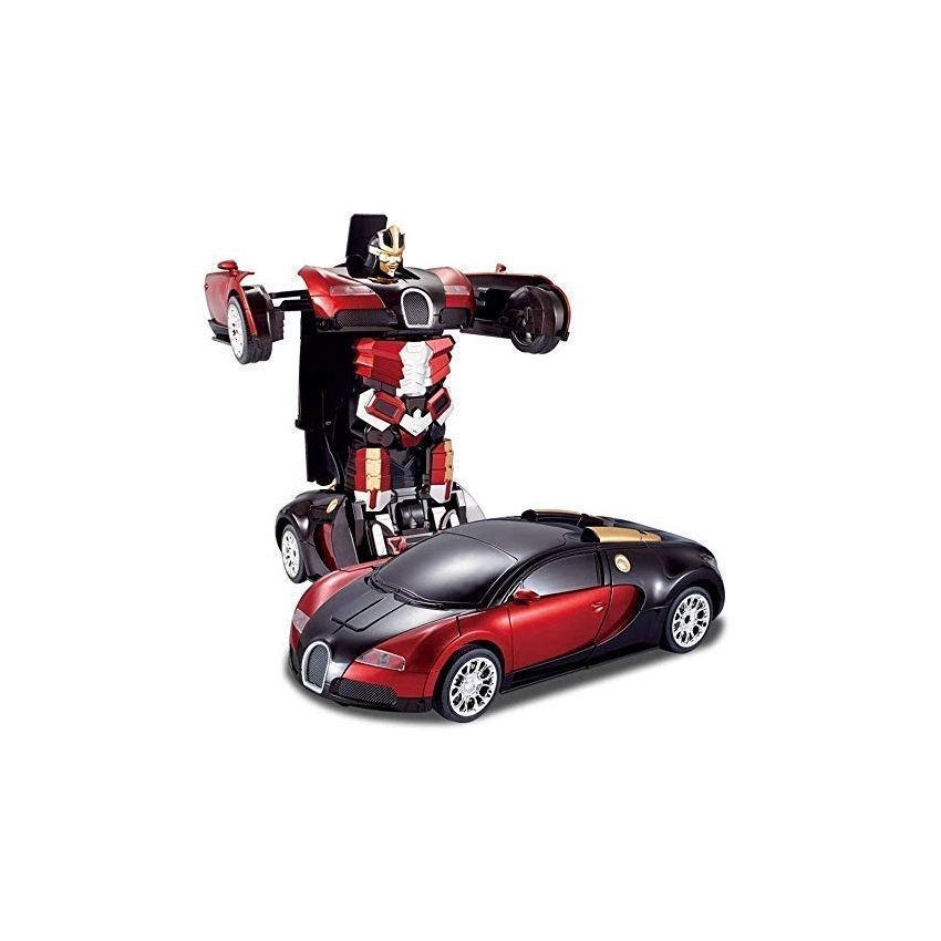 Cable World Plastic Battery Operated Converting Car to Robot, Robot to Car Automatically,Robot Toy, with Light and Sound for Kids Indoor and Outdoor 3 Year, Pack of 1,(Blue)