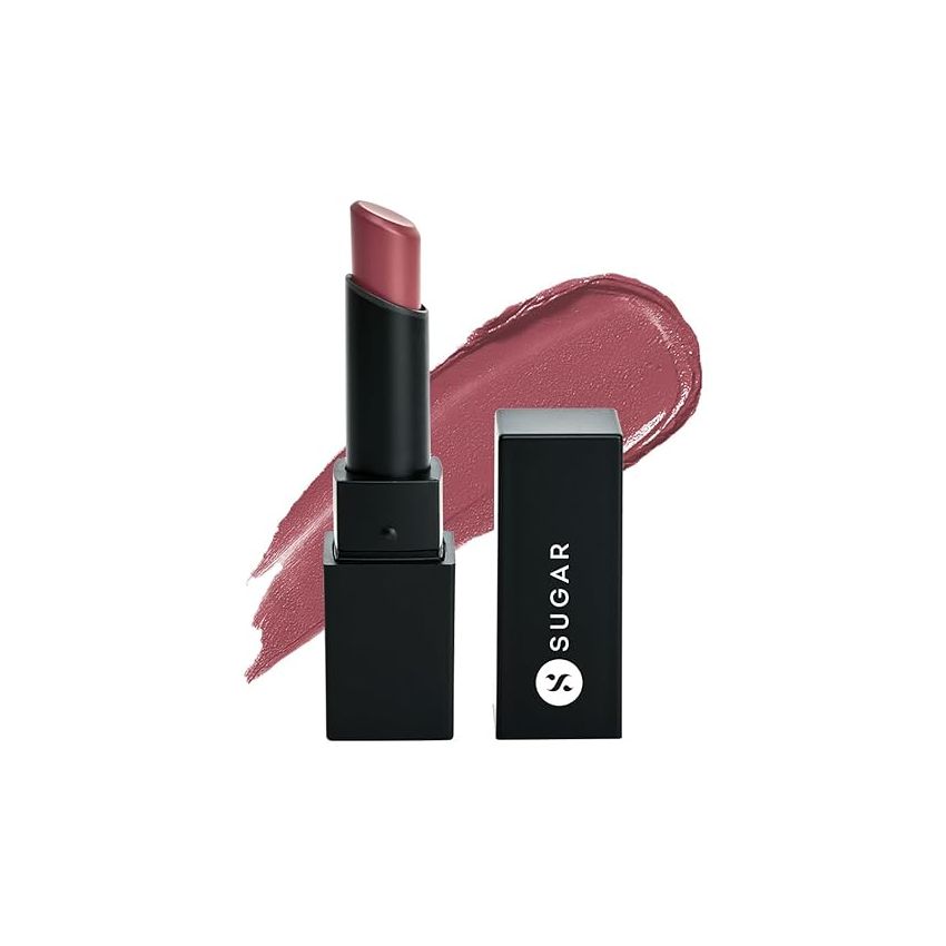 SUGAR Cosmetics Nothing Else Matter Longwear Matte Lipstick | Lasts Up To 8+ Hours| 100% Vegan | 3.2gm - 13 Rose Job (Rose Mauve)