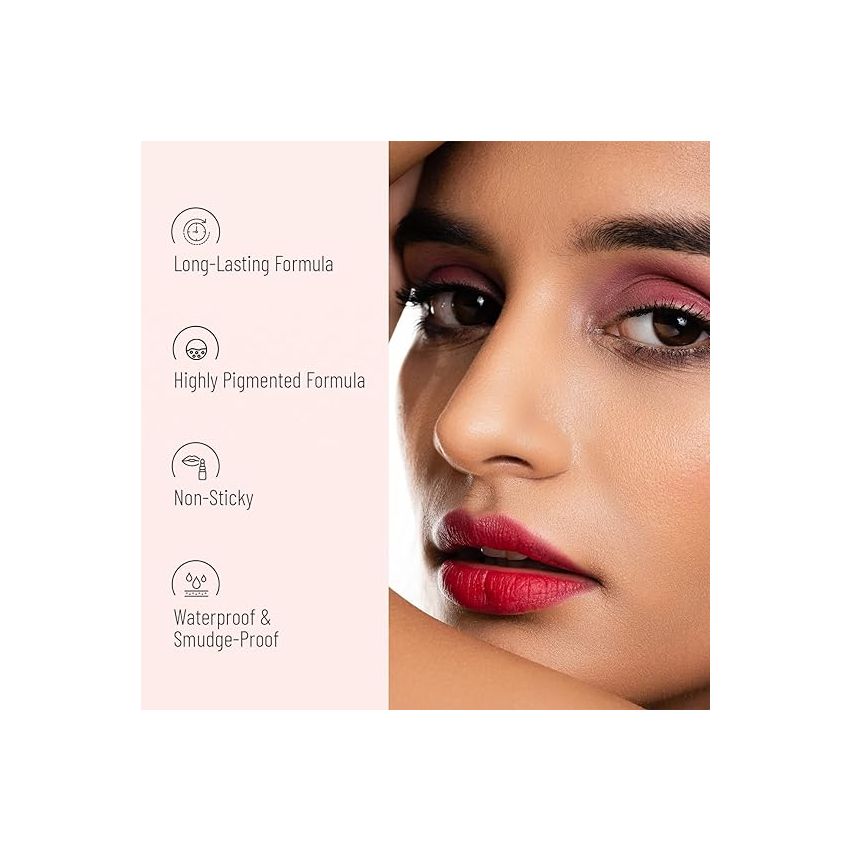 Swiss Beauty Ultra Smooth Matte Lip Liquid Lipstick, Smooth Lip Color, Weightless Finish, Silky Matte Finish, Shade- Rose, 6ml