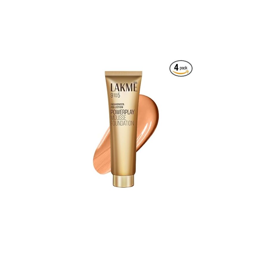 LAKMÉ 9 To 5 Weightless Mousse Light Coverage Foundation Mini, Rose Ivory (6G)|Natural Matte Finish Foundation Cream For All Skin Types|Lakme Mousse Long Lasting Foundation, 1 Count
