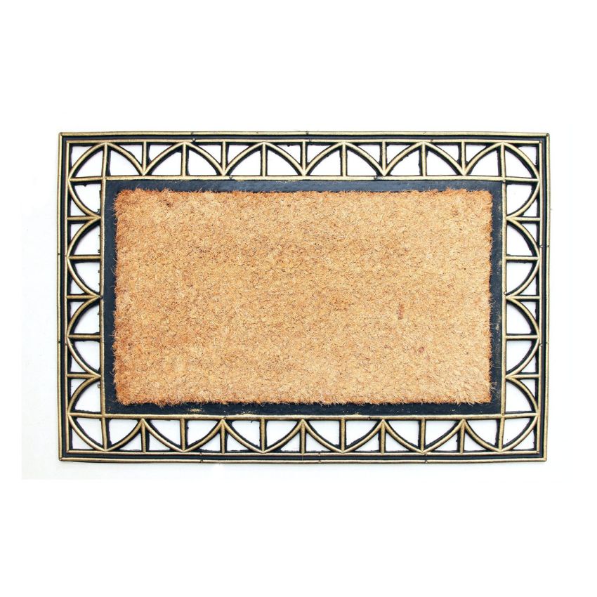 Onlymat Coir Doormat, Natural Rubber Moulded Rug with Anti-Slip and Anti-Fade Properties for Indoor and Outdoor (60 x 40 cm)